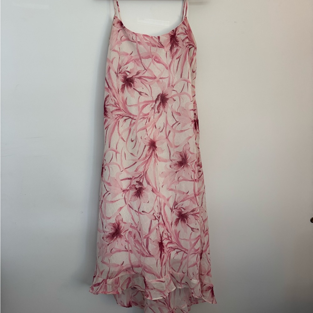 Vintage Alyn Paige Pink Pastel and White Floral Midi Dress